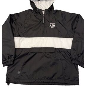 CHARLES RIVER Embroidered Texas A&M Hooded Pullover Rain Jacket/Windbreaker |EUC